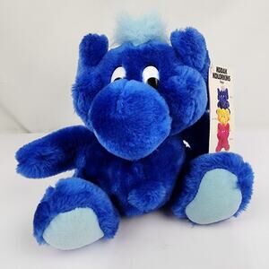 Vintage KODAK Kolorkins Plush Toy "Focus" Blue Stuffed Animal (1991) w/Tags